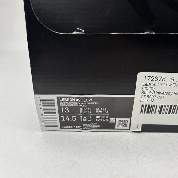 Nike Shoes Lebron 17 XVII Low “Bred/Black Red” 2023 - Picture 5 of 5